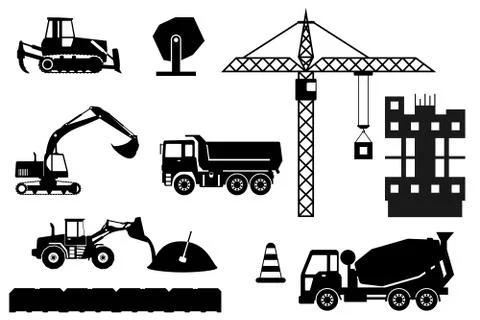 Construction site, building a house - vector illustration Stock Illustration