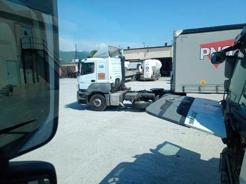 Construction site of the building materials base. Stock Photos