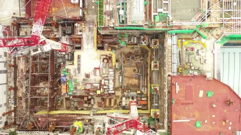 Construction site, building in progress, aerial view, daytime Stock-Footage 140637130