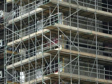 Construction Site Building Scaffolding Stock Photos