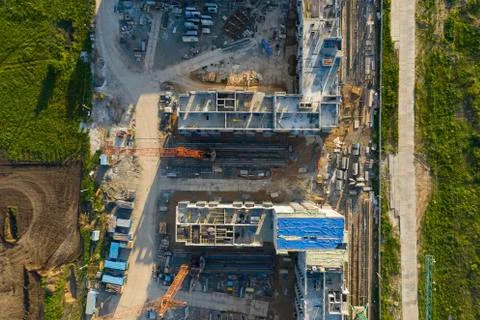 Construction site with building under construction. Stock Photos