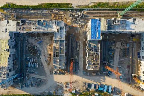 Construction site with building under construction. Stock Photos