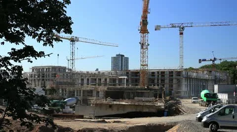 Construction site buildings Stock Footage 11607584