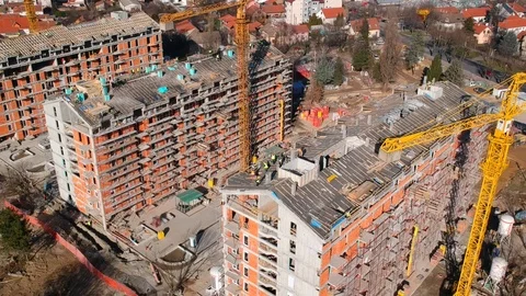 Construction site of buildings Video stock 88140860