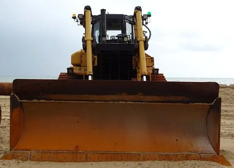 Construction Site Bulldozer Front Stock Photos