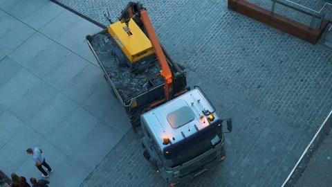 Construction Site Car Driving Backwards Stock Footage 96239965