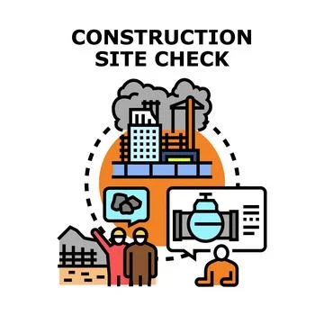 Construction site check and safety audit concept Stock Illustration