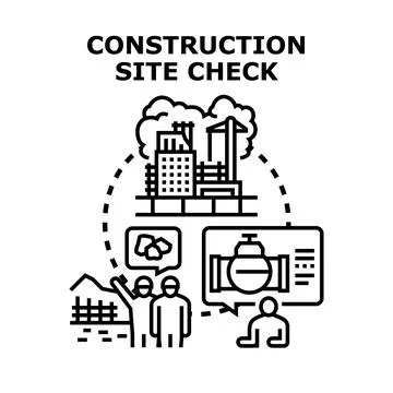 Construction site check and safety audit concept Stock Illustration