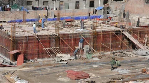 The construction site in china Stock Footage
