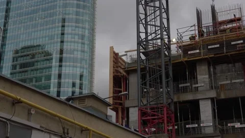 Construction site in a city center Stock Footage 147348074