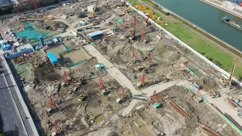 Construction site in city Stock Footage 174871496