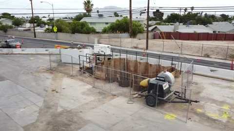 Construction site on city streets Stock Footage 158895002