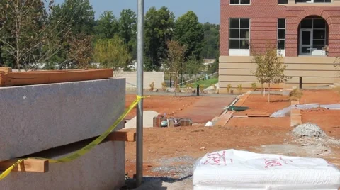 Construction site on college campus Stock Footage 44446433