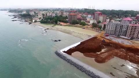 Construction site on Conaky shore Stock Footage 81214864