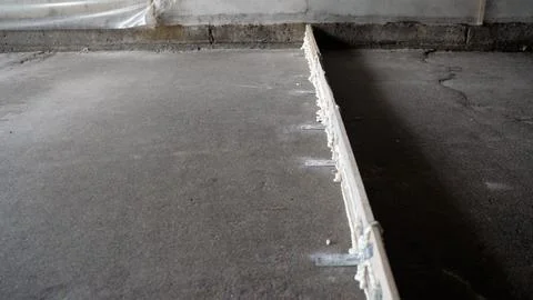 Construction Site with Concrete Floor Formwork Stock Photos