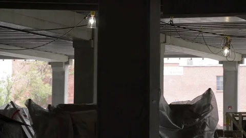 Construction site with Concrete Pillars Stock Footage 81227908