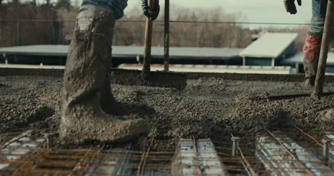 Construction Site: Concrete pour Stock Footage 224951744