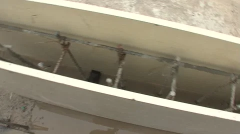 Construction site concrete screed Stock Footage 5165058