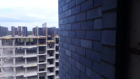 Construction site, construction of an apartment building Stock Footage 345832139