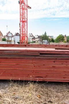 Construction site. Construction boards Stock Photos