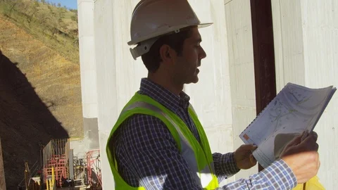 Construction Site, Construction, Engineer, Working, Medium Shot, Lockdown, 20 Stock Footage 95816664