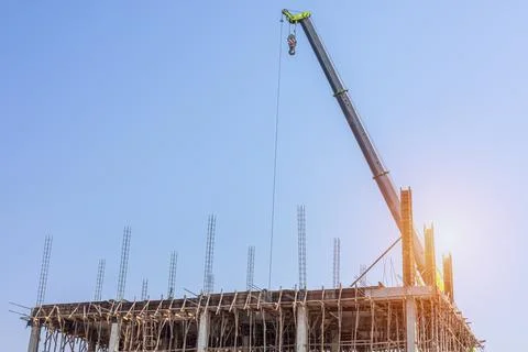 Construction site, Construction of Multi Storey Residential Building, Tower.. Stock Photos