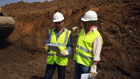 Construction Site, Construction, Outdoors, Day, Working, Engineer, Teamwork, Stock Footage 94017956