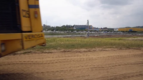 Construction Site, Construction, Outdoors, Day, Wide Shot, Tracking Shot, 10 Stock Footage 94018715
