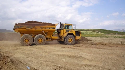Construction Site, Construction, Outdoors, Day, Wide Shot, Tracking Shot, 10 Stock-Footage 94240510