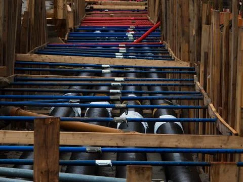 Construction site, construction pit Stock Photos