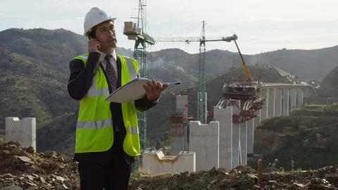 Construction Site, Construction, Working, Businessman, Business, Full Suit, Video stock 95817450