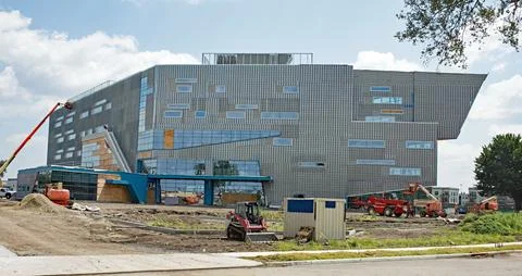 Construction Site of Contemporary Angular Building Stock Photos