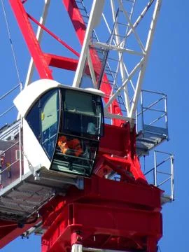 Construction Site Crane Cabin Stock Photos