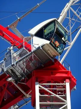 Construction Site Crane Cabin Foto stock