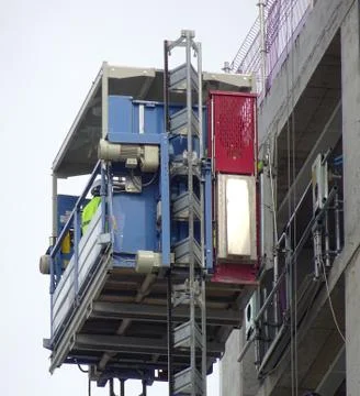 Construction Site Crane Elevator Hoist Stock Photos