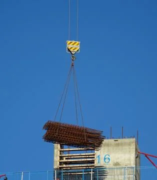 Construction Site Crane Lifting A Load Stock Photos