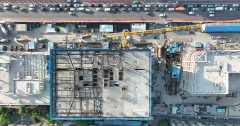 Construction site- crane moving Stock-Footage 196001665