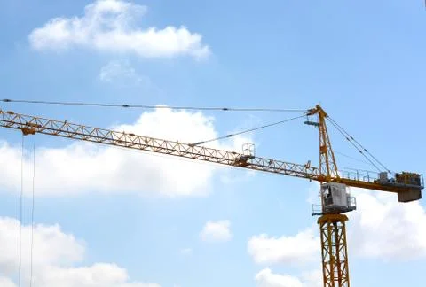 Construction site with crane over a building Stock Photos