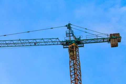 Construction site with  crane Stock Photos