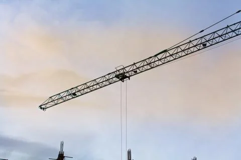 Construction site with  crane Stock Photos