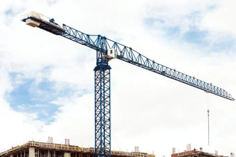 Construction site with crane Stock Photos