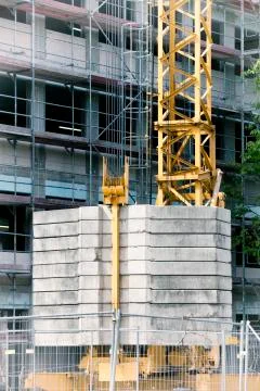 Construction site with crane Stock Photos