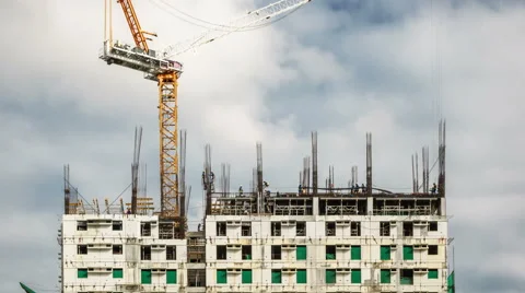 Construction site with crane on sky background Video stock 61238104