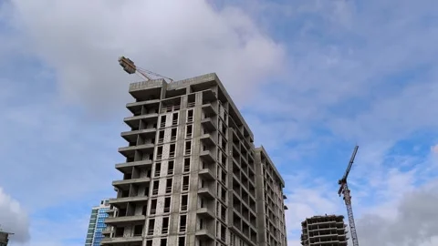 Construction site with cranes Video stock 270305631