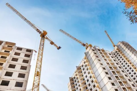 Construction site with cranes