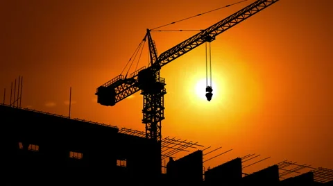Construction Site at Dawn Stock-Footage 49468903