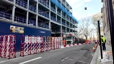 A construction site on Dean Stanley Street near Millbank in Westminster London Stock Footage 321899312