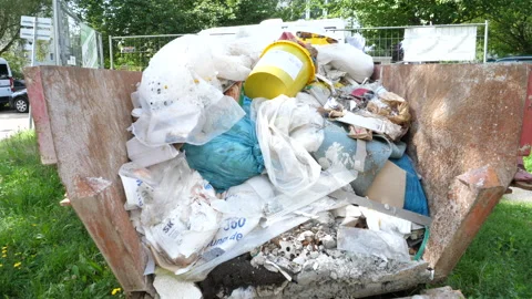 Construction site - debris container Stockbeeldmateriaal 248527863