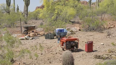 Construction site in desert Stock Footage 244396022