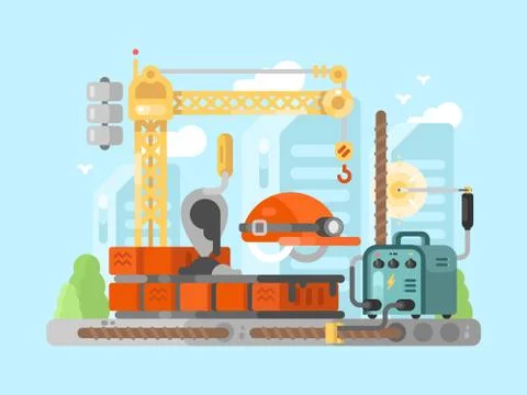 Construction site design concept Stock Illustration